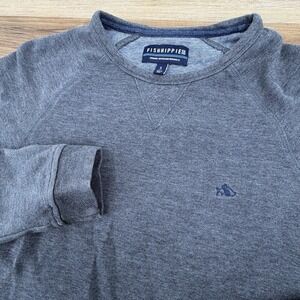 Fish Hippie Shirt Mens S Sweatshirt Crew Zip Pullover Long Sleeve Outdoor Gray